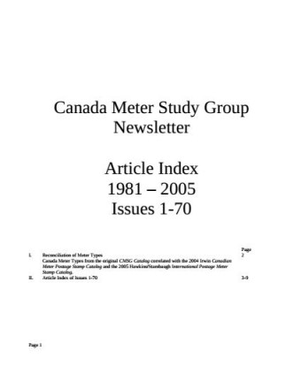 CMSG Index